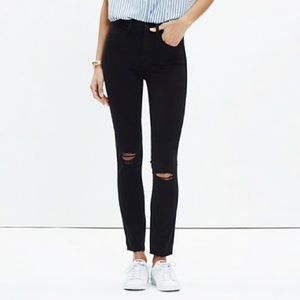 Madewell 10inch high rise black skinny jeans